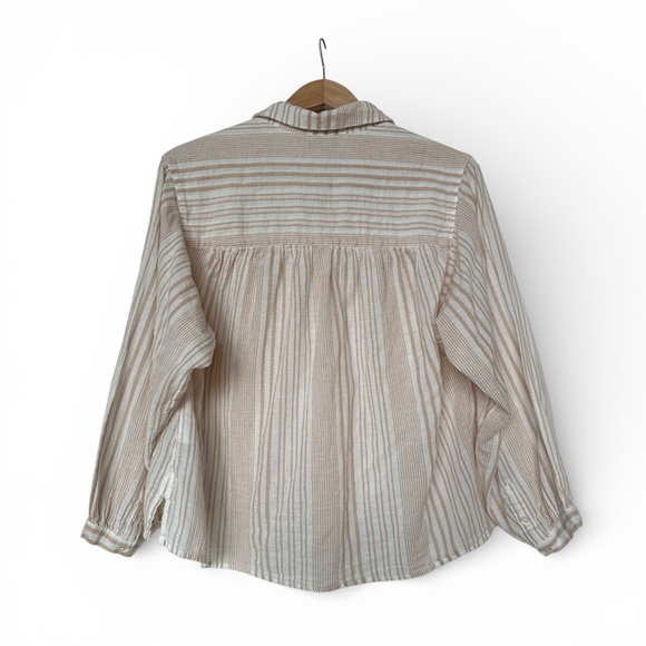 Madewell Striped Gauze Popover top - Picture 3 of 5